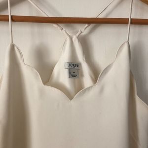 J. CREW scallop hem tank top in white size 00